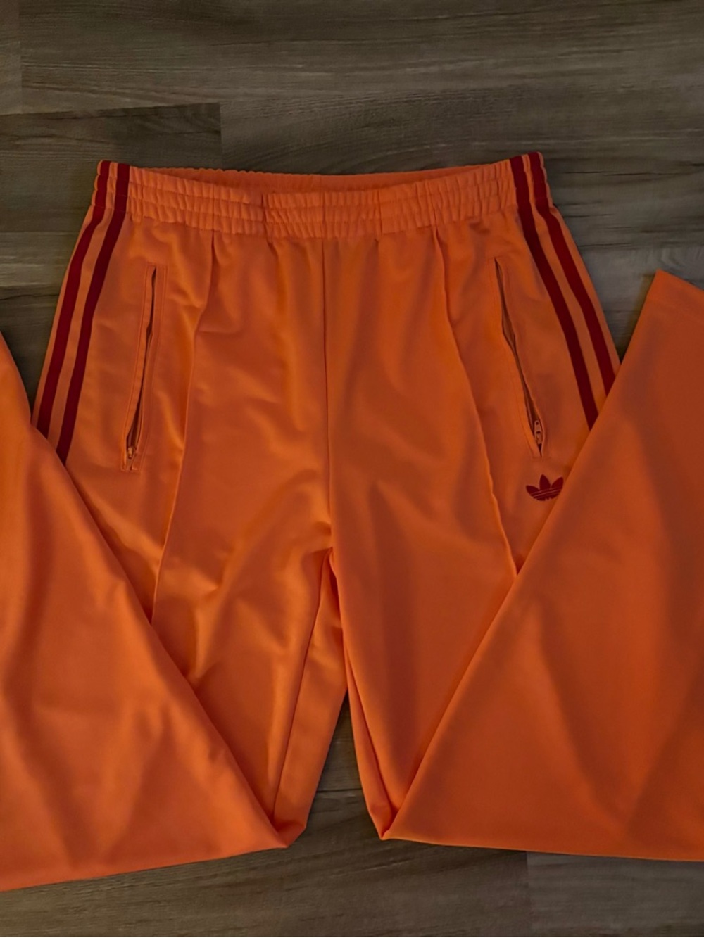 adidas Orange Track Pants with Red Stripes - Picture 3 of 5